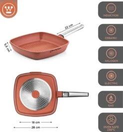 Westinghouse Pannenset Performance (Wokpan + Grillpan) ø 28 Cm - Rood - Inductie En Alle Andere Warmtebronnen -Keukenbenodigdheden Winkel 1120x1200 3