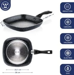 Westinghouse Pannenset Black Marble (Grillpan 28 Cm + Wokpan ø 30 Cm) - Inductie En Alle Andere Warmtebronnen -Keukenbenodigdheden Winkel 1176x1200