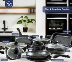 Westinghouse Pannenset Black Marble (Grillpan 28 Cm + Wokpan ø 30 Cm) - Inductie En Alle Andere Warmtebronnen -Keukenbenodigdheden Winkel 1200x1036 1