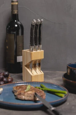 Sareva Steakmessenset Laguiole - Zwart - 6 Stuks -Keukenbenodigdheden Winkel 25082021 12
