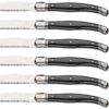 Sareva Steakmessenset Laguiole - Zwart - 6 Stuks