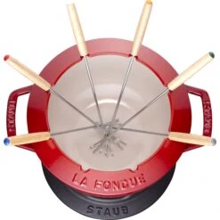 Staub Fondueset Kersenrood - ø 20 Cm / 2.36 Liter -Keukenbenodigdheden Winkel 40511 975 0 7