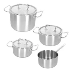 Demeyere - 4 Delige Pannenset (Kookpan ø 18 / 20 / 24 Cm + Steelpan ø 18 Cm) + Deksels Classic 3 - RVS -Keukenbenodigdheden Winkel 40850 875 0 0111