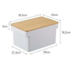 Yamazaki Broodtrommel Met Messenhouder Tower Wit -Keukenbenodigdheden Winkel 4946 dims eu 1000x