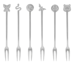Sambonet Gebaksvorkjes Party Fashion Antique Zilver 6 Stuks