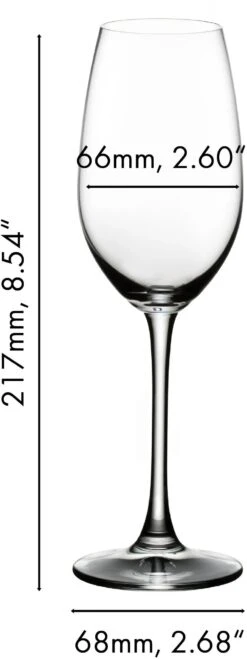 Riedel Champagne Glazen Ouverture - 2 Stuks -Keukenbenodigdheden Winkel 640800048 dimensions VqueIlRL 1