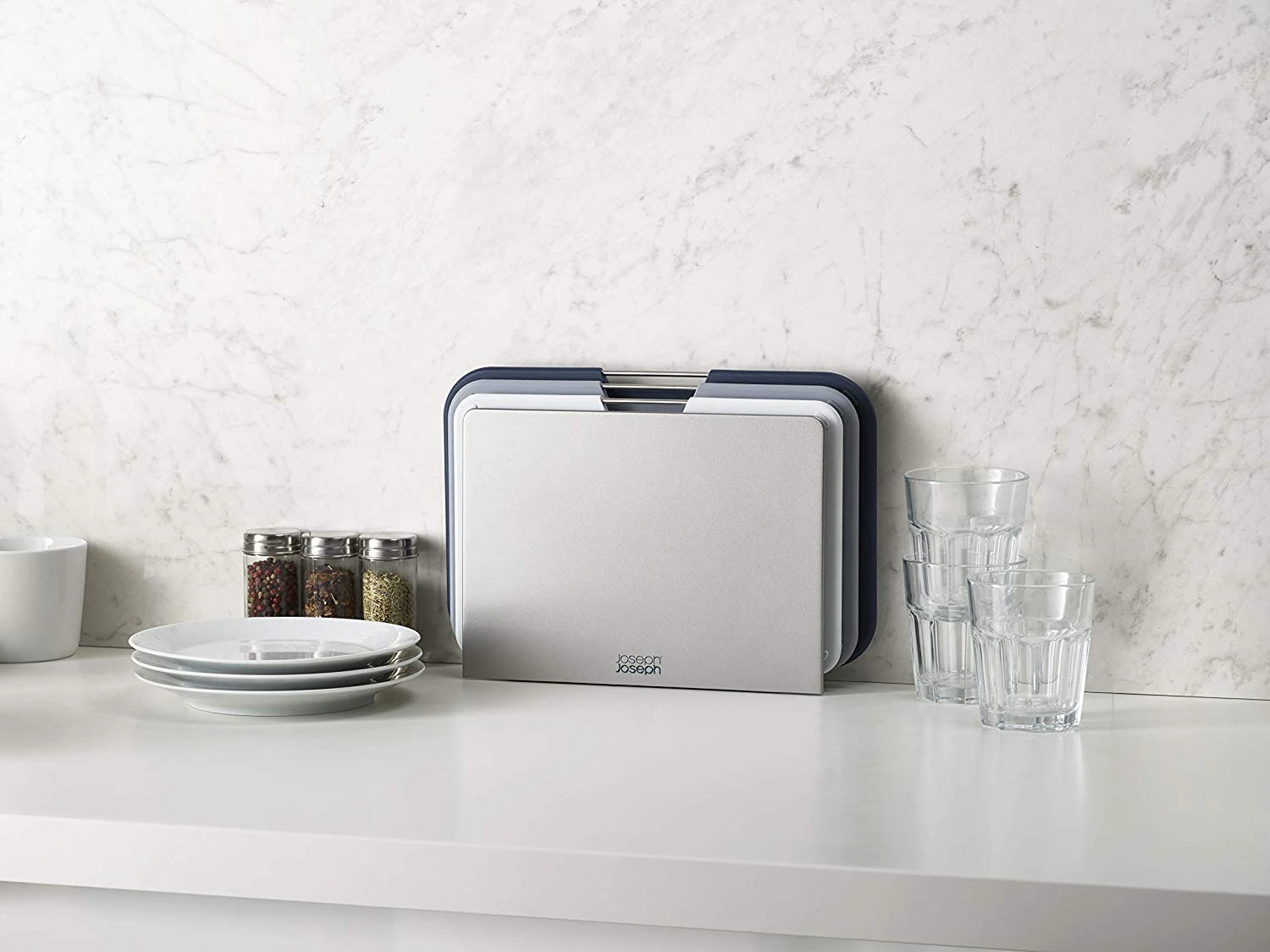 Joseph Joseph 3-delige Snijplankenset Met Houder - Nest Boards - Grijs 3 Joseph Joseph 3-delige Snijplankenset Met Houder - Nest Boards - Grijs - Afbeelding 3