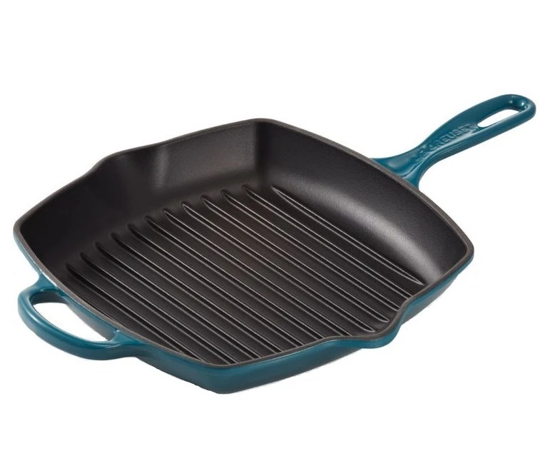 Le Creuset Grillpan Signature - Deap Teal - 26 X 26 Cm - Geëmailleerde Anti-aanbaklaag 2 Le Creuset Grillpan Signature - Deap Teal - 26 X 26 Cm - Geëmailleerde Anti-aanbaklaag - Afbeelding 2