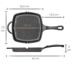 Blackwell Grillpan - Gietijzer - 23 X 23 Cm - Zonder Anti-aanbaklaag -Keukenbenodigdheden Winkel Asset 34@2x 80