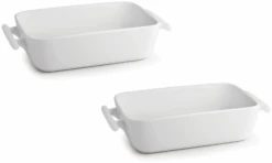 BonBistro Ovenschaal Yong Squito - 33 X 24 X 6 Cm / 3.5 Liter - Wit - 2 Stuks