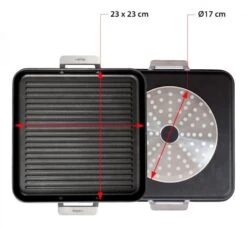 Valira Grillpan Aire Met Handgrepen - 23 X 23 Cm - Standaard Anti-aanbaklaag -Keukenbenodigdheden Winkel GrillpanMetHandvaten23x23cm.jpg2