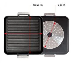 Valira Grillpan Aire Met Handgrepen - 28 X 28 Cm - Standaard Anti-aanbaklaag -Keukenbenodigdheden Winkel GrillpanMetHandvaten28x28cm2