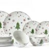 Studio Tavola Kerstservies - Porselein - Rood - 18-delig / 6 Personen
