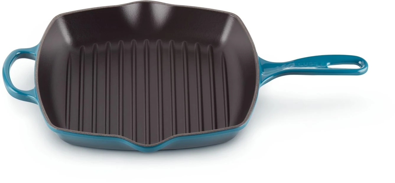 Le Creuset Grillpan Signature - Deap Teal - 26 X 26 Cm - Geëmailleerde Anti-aanbaklaag 1 Le Creuset Grillpan Signature - Deap Teal - 26 X 26 Cm - Geëmailleerde Anti-aanbaklaag