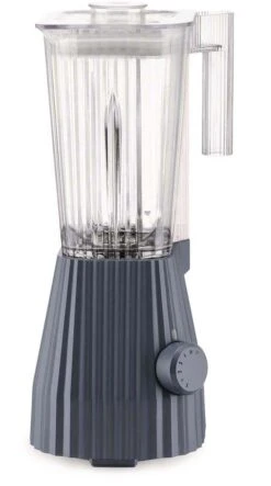 Alessi Blender Plissé - 5 Snelheden + Turbostand - Grijs - Michele De Lucchi - 1.5 Liter - MDL09 G