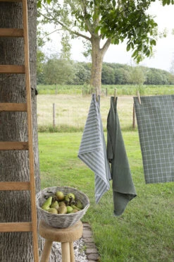 Walra Keukendoeken Set Cubes Uni, Stripes & Blocks Legergroen 50 X 70 Cm - 3 Stuks -Keukenbenodigdheden Winkel WALRA TT DRYWITH SET 50X70 ARMYGREEN SF