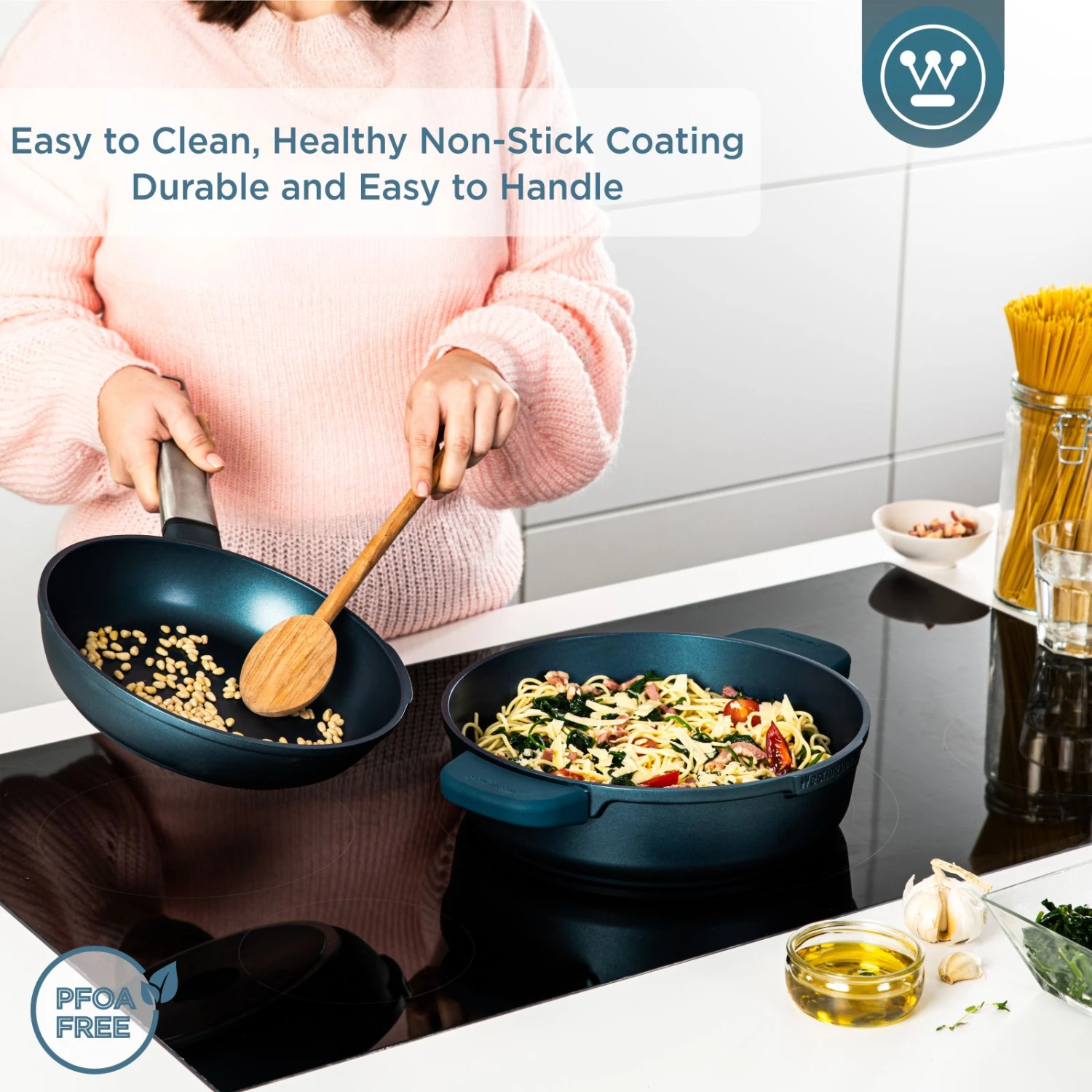 Westinghouse Hapjespan Performance - Bravery Blue - ø 28 Cm / 4.1 Liter - Standaard Anti-aanbaklaag 3 Westinghouse Hapjespan Performance - Bravery Blue - ø 28 Cm / 4.1 Liter - Standaard Anti-aanbaklaag - Afbeelding 3