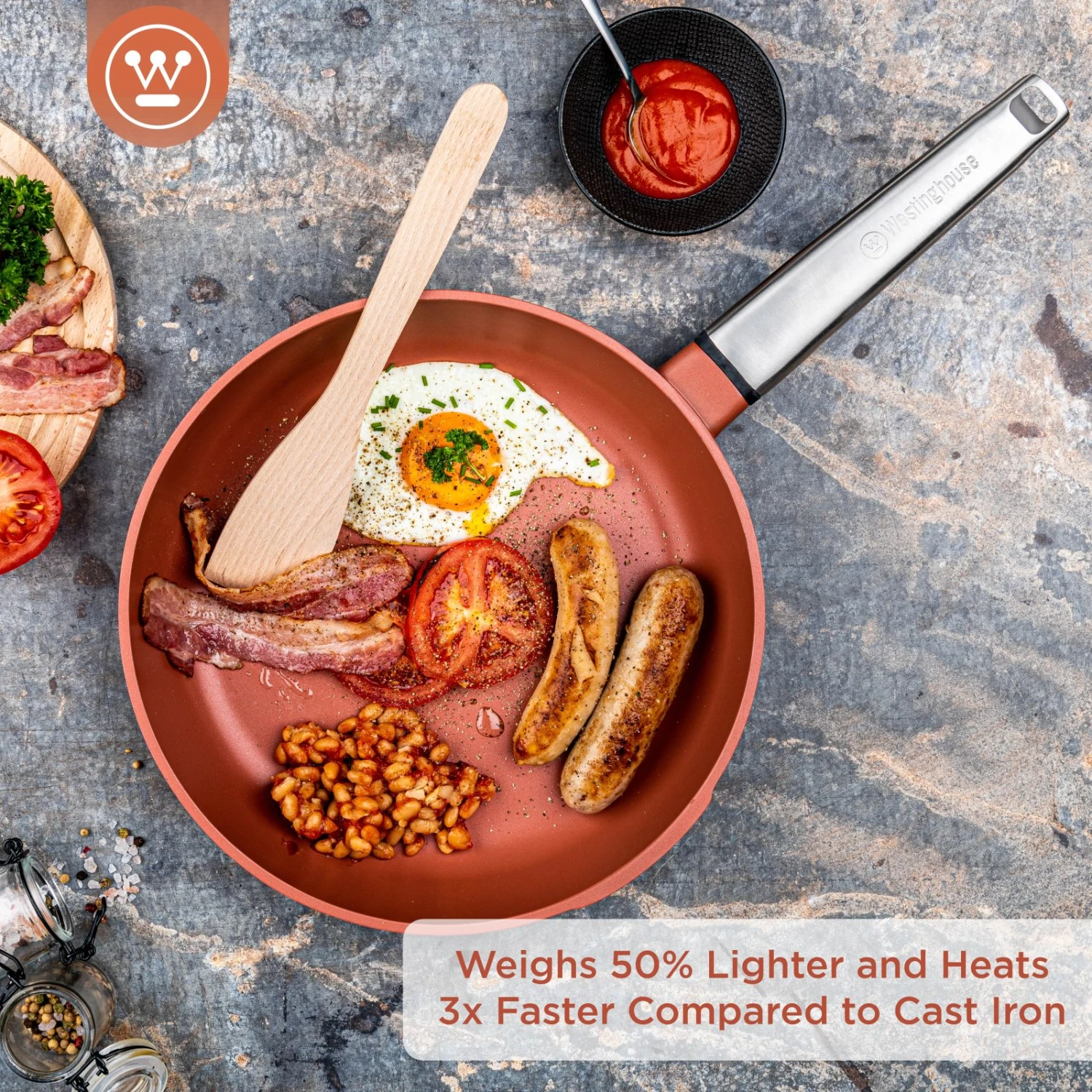 Westinghouse Koekenpan Performance - Rebel Red - ø 24 Cm - Standaard Anti-aanbaklaag 7 Westinghouse Koekenpan Performance - Rebel Red - ø 24 Cm - Standaard Anti-aanbaklaag - Afbeelding 7