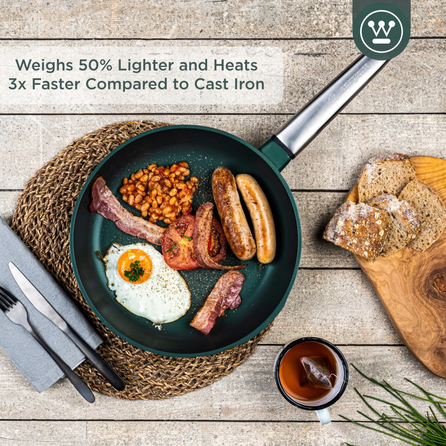 Westinghouse Koekenpan Performance - Gracious Green - ø 24 Cm - Standaard Anti-aanbaklaag 6 Westinghouse Koekenpan Performance - Gracious Green - ø 24 Cm - Standaard Anti-aanbaklaag - Afbeelding 6