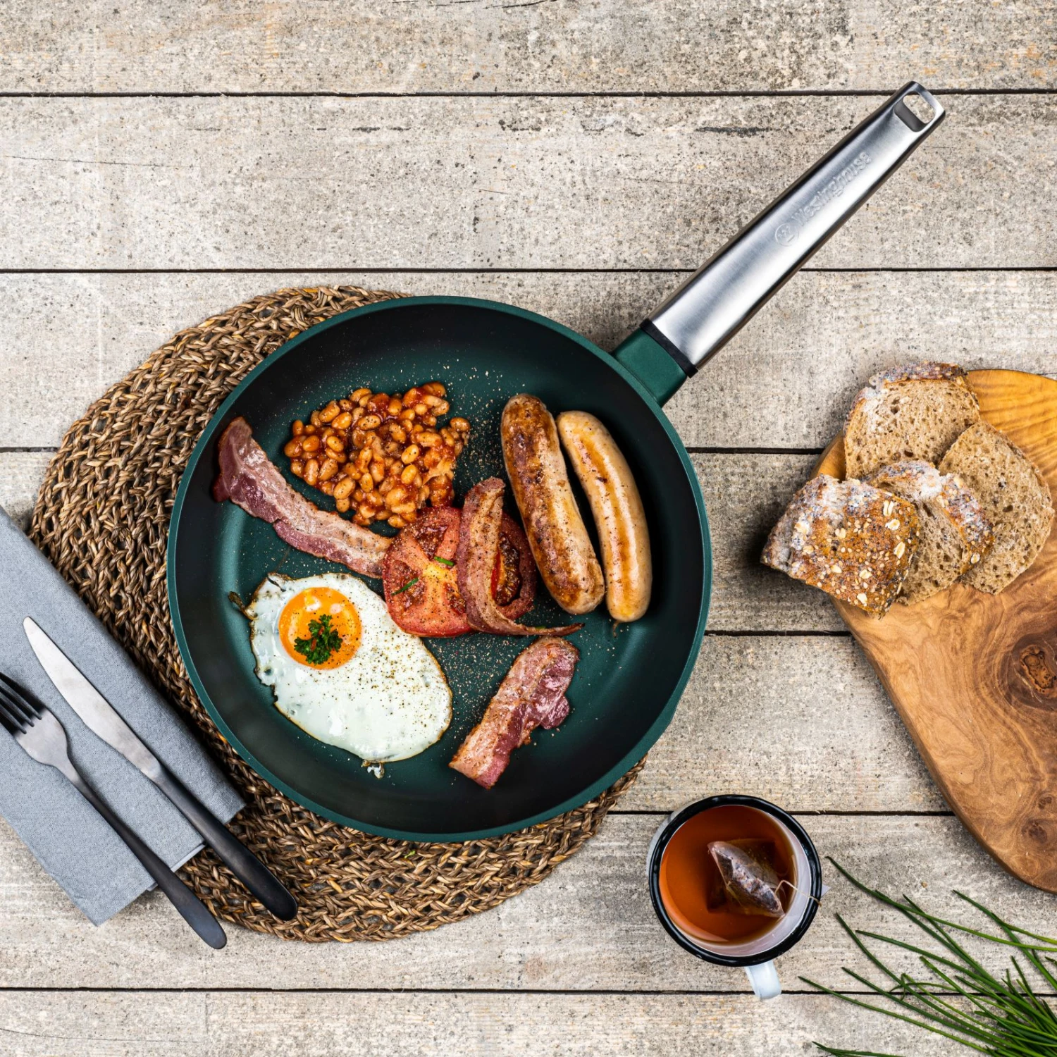 Westinghouse Koekenpan Performance - Gracious Green - ø 24 Cm - Standaard Anti-aanbaklaag 8 Westinghouse Koekenpan Performance - Gracious Green - ø 24 Cm - Standaard Anti-aanbaklaag - Afbeelding 8