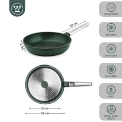 Westinghouse Koekenpan Performance - Gracious Green - ø 28 Cm - Standaard Anti-aanbaklaag -Keukenbenodigdheden Winkel WCFP0095028SG 3