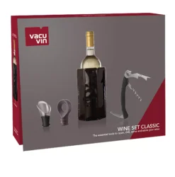 Vacu Vin Wijnset Classic - Zwart - 4 Delige Set -Keukenbenodigdheden Winkel WineSetClassic VV9