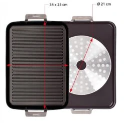 Valira Grillpan Aire Met Handgrepen - 34 X 25 Cm - Standaard Anti-aanbaklaag -Keukenbenodigdheden Winkel ceramic grill pan aire.jpg3
