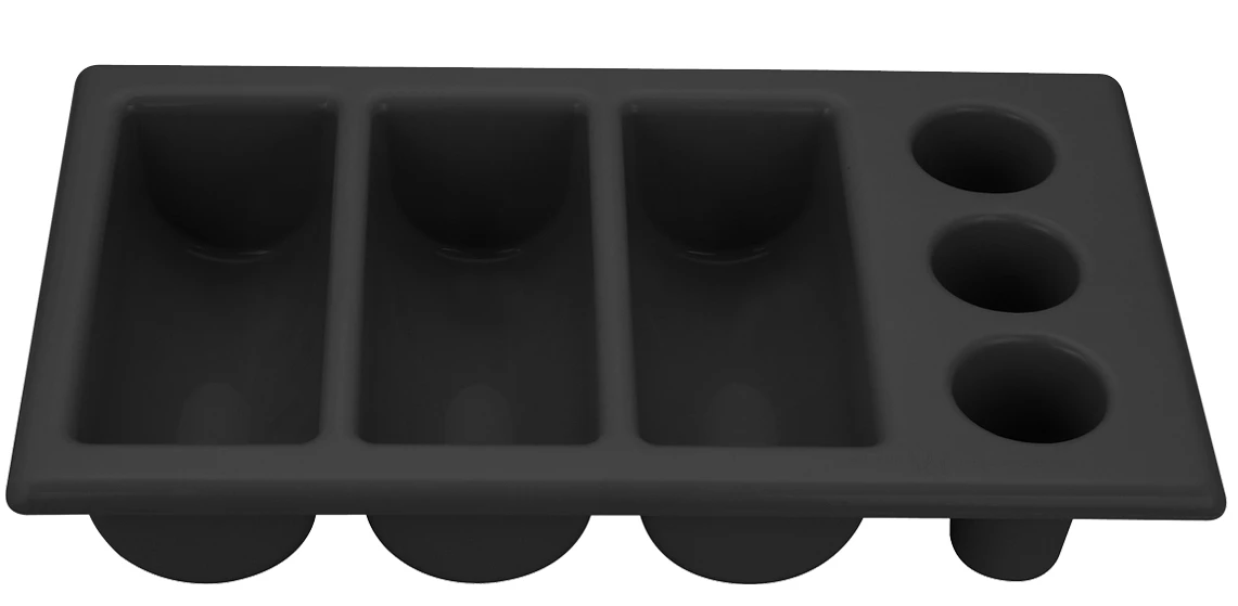 Hendi Bestekbak Zwart 6-Vaks 1 Hendi Bestekbak Zwart 6-Vaks