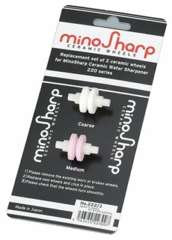 Minosharp Reserve Wieltjes Voor Minosharp Waterslijper 0220 - 2 Stuks -Keukenbenodigdheden Winkel minosharp slijpset verpakking 220