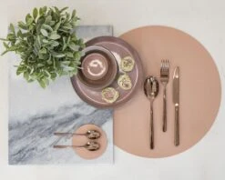 Jay Hill Placemats - Vegan Leer - Grijs / Roze - Dubbelzijdig - ø 38 Cm - 6 Stuks 10 Jay Hill Placemats - Vegan Leer - Grijs / Roze - Dubbelzijdig - ø 38 Cm - 6 Stuks -Keukenbenodigdheden Winkel placemat 17 1