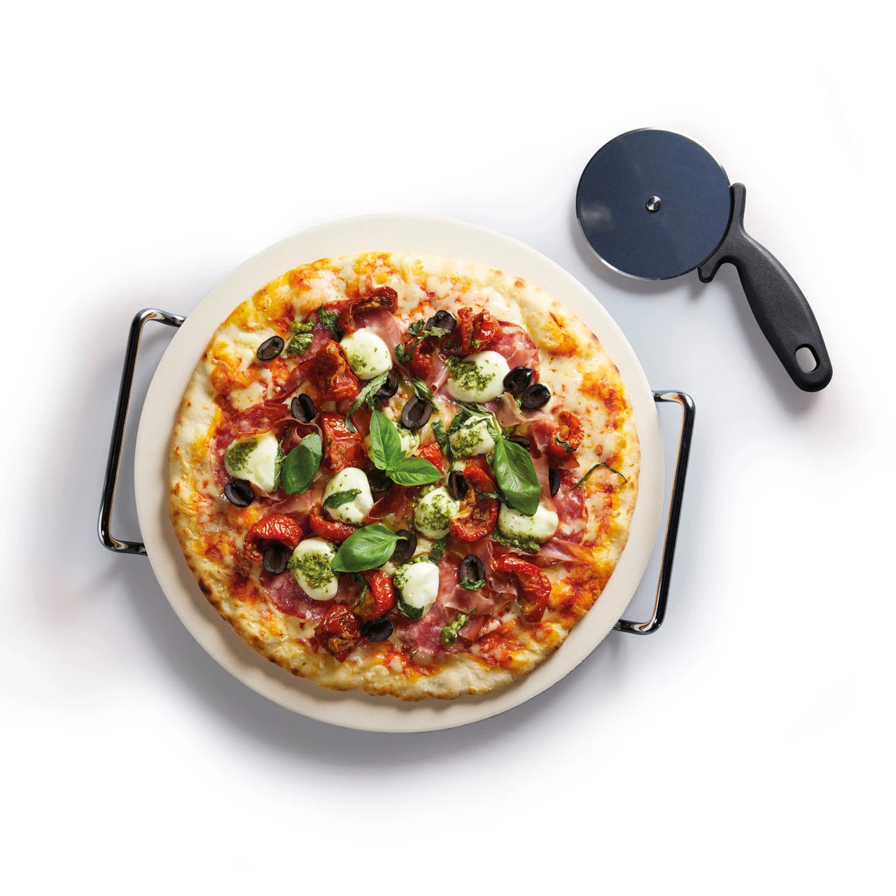 KitchenCraft Pizzasteen En Pizzames - 32 Cm 4 KitchenCraft Pizzasteen En Pizzames - 32 Cm - Afbeelding 4