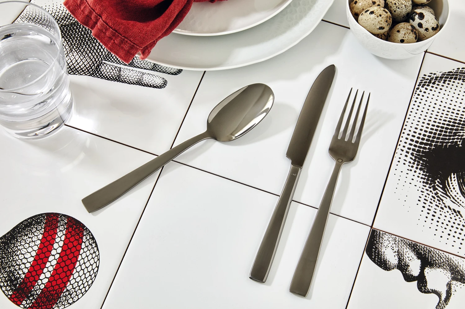 Sambonet Bestekset Flat - Zwart - 24 Delig / 6 Personen 3 Sambonet Bestekset Flat - Zwart - 24 Delig / 6 Personen - Afbeelding 3