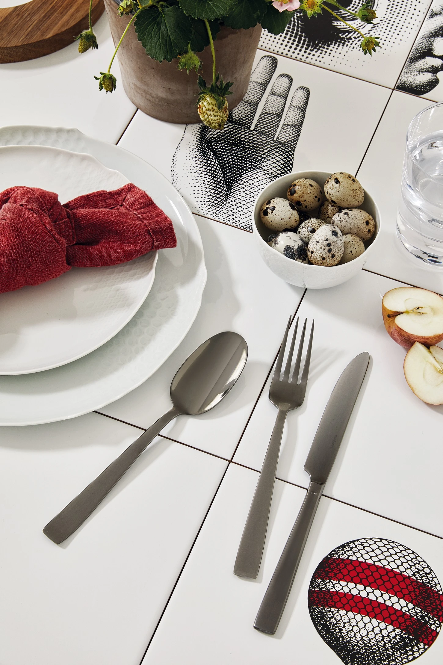 Sambonet Bestekset Flat - Zwart - 24 Delig / 6 Personen 4 Sambonet Bestekset Flat - Zwart - 24 Delig / 6 Personen - Afbeelding 4