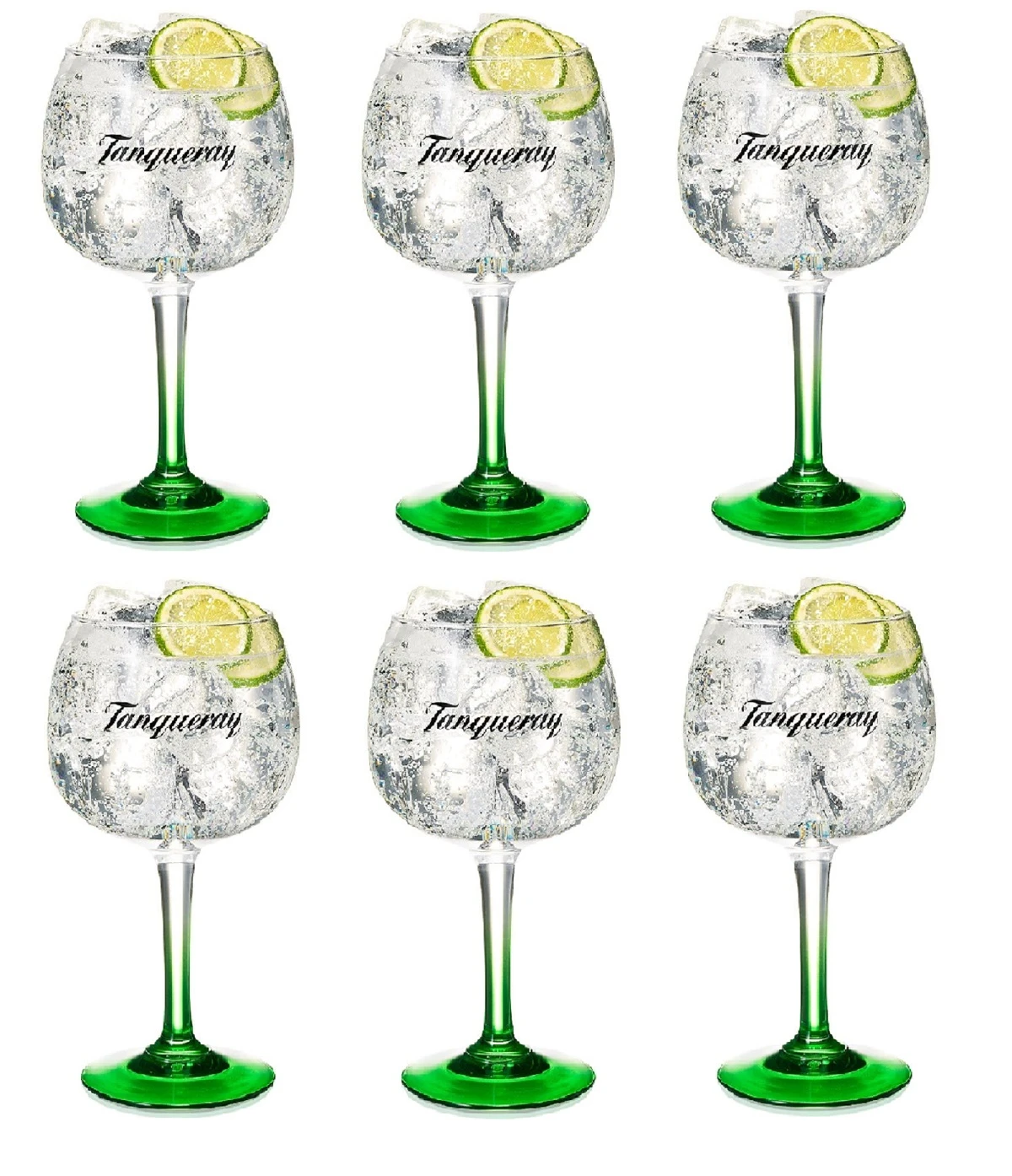 Tanqueray Gin Tonic Glazen - Groen - 6 Stuks